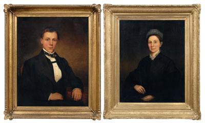 Appraisal: Two North Carolina portraits both oil on canvas attributed to