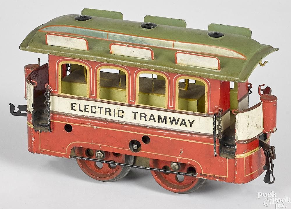 Appraisal: Scarce Marklin clockwork trolley car Scarce Marklin clockwork Electric Tramway