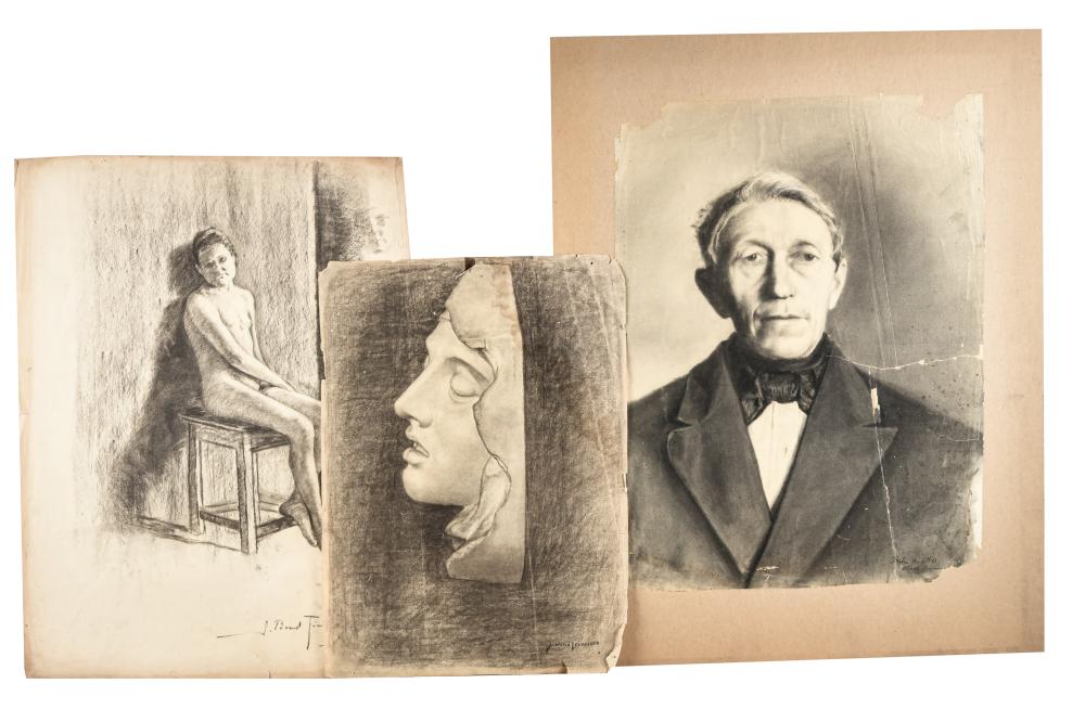 Appraisal: JOHN BOND FRANCISCO - PORTFOLIO OF DRAWINGScomprising portraits and figural