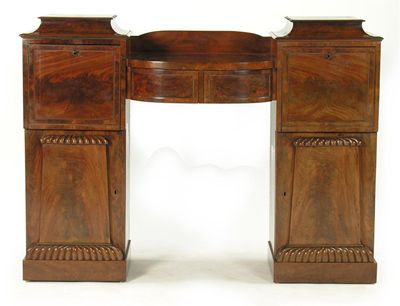 Appraisal: A George IV mahogany small pedestal sideboard the central bowfront