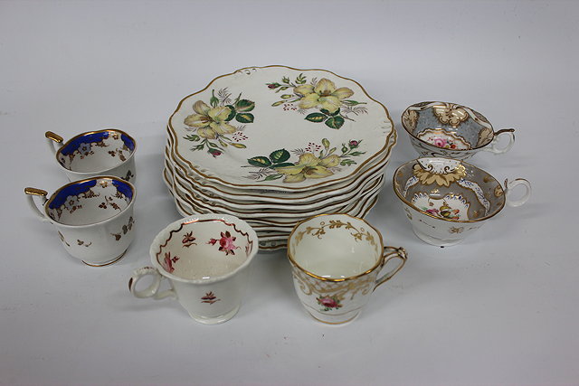 Appraisal: A COLLECTION OF ANTIQUE AND LATER PORCELAIN TEACUPS saucers cabinet