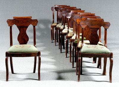 Appraisal: Ten classical dining chairs assembled set each with highly figured