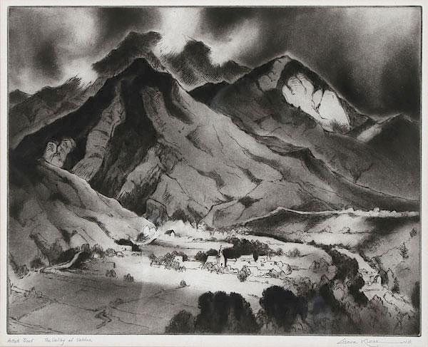 Appraisal: GENE KLOSS ETCHING GENE KLOSS American - The Valley of