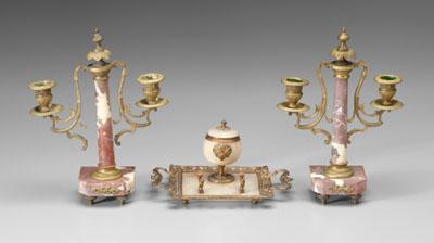 Appraisal: Pair bronze dore candelabra each with two sockets and tapered