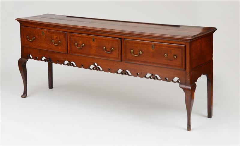 Appraisal: LATE GEORGE III OAK WELSH DRESSER BASE The rectangular top