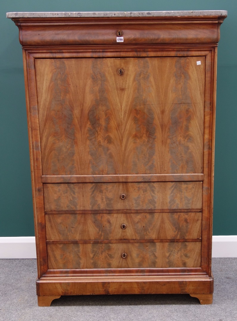 Appraisal: A th century French secretaire a abattant the marble top