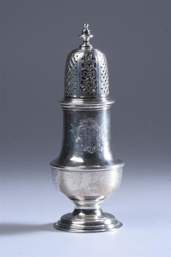 Appraisal: GEORGE II SILVER MUFFINEER Thomas Burridge London Baluster form with