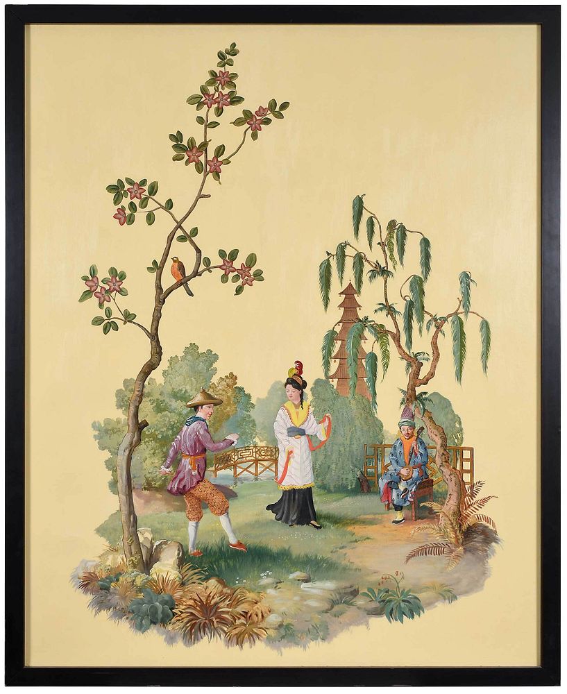 Appraisal: French School Chinoiserie Painting early th century Figures in a