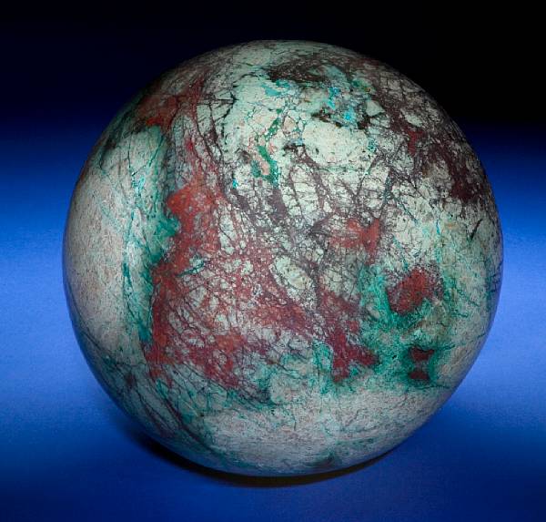 Appraisal: Cuprite and Chrysocolla Sphere Morenci Arizona A large polished sphere