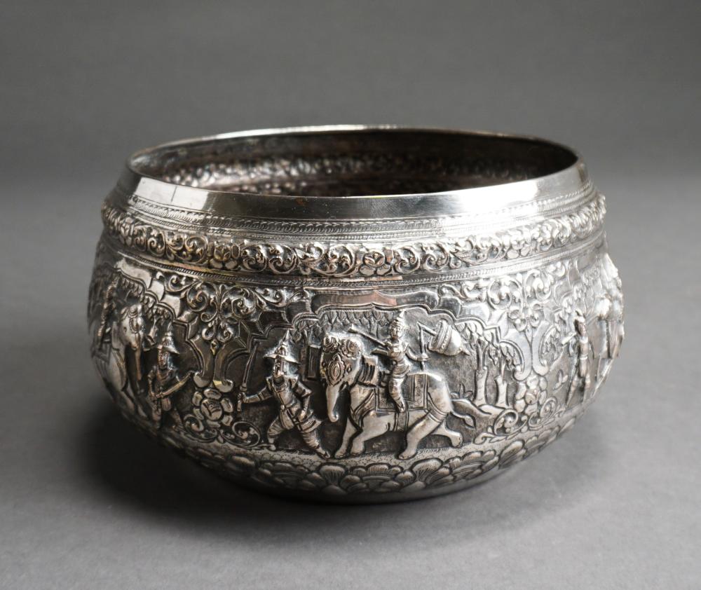 Appraisal: Southeast Asian Repousse Low Purity Silver Bowl ozt