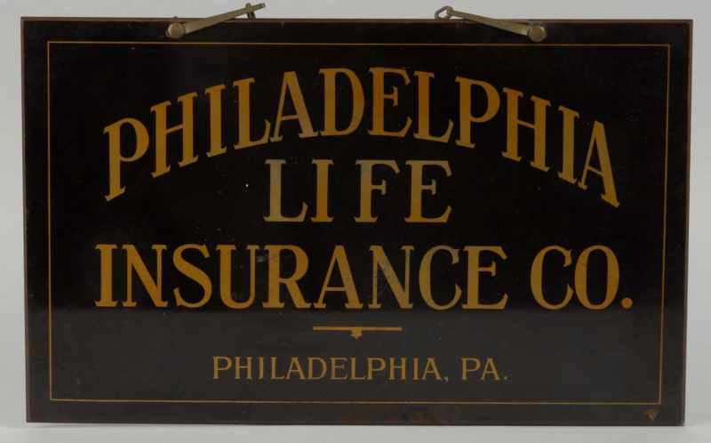 Appraisal: Heavy Plastic Philadelphia Life Insurance Plaque Description Very minor scuffing