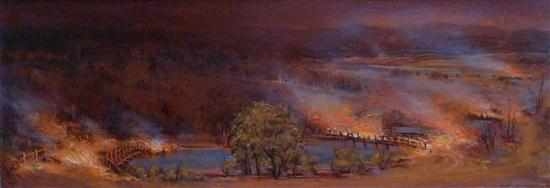 Appraisal: RAYMON HORSFIELD BUSHFIRE OIL ON BOARD