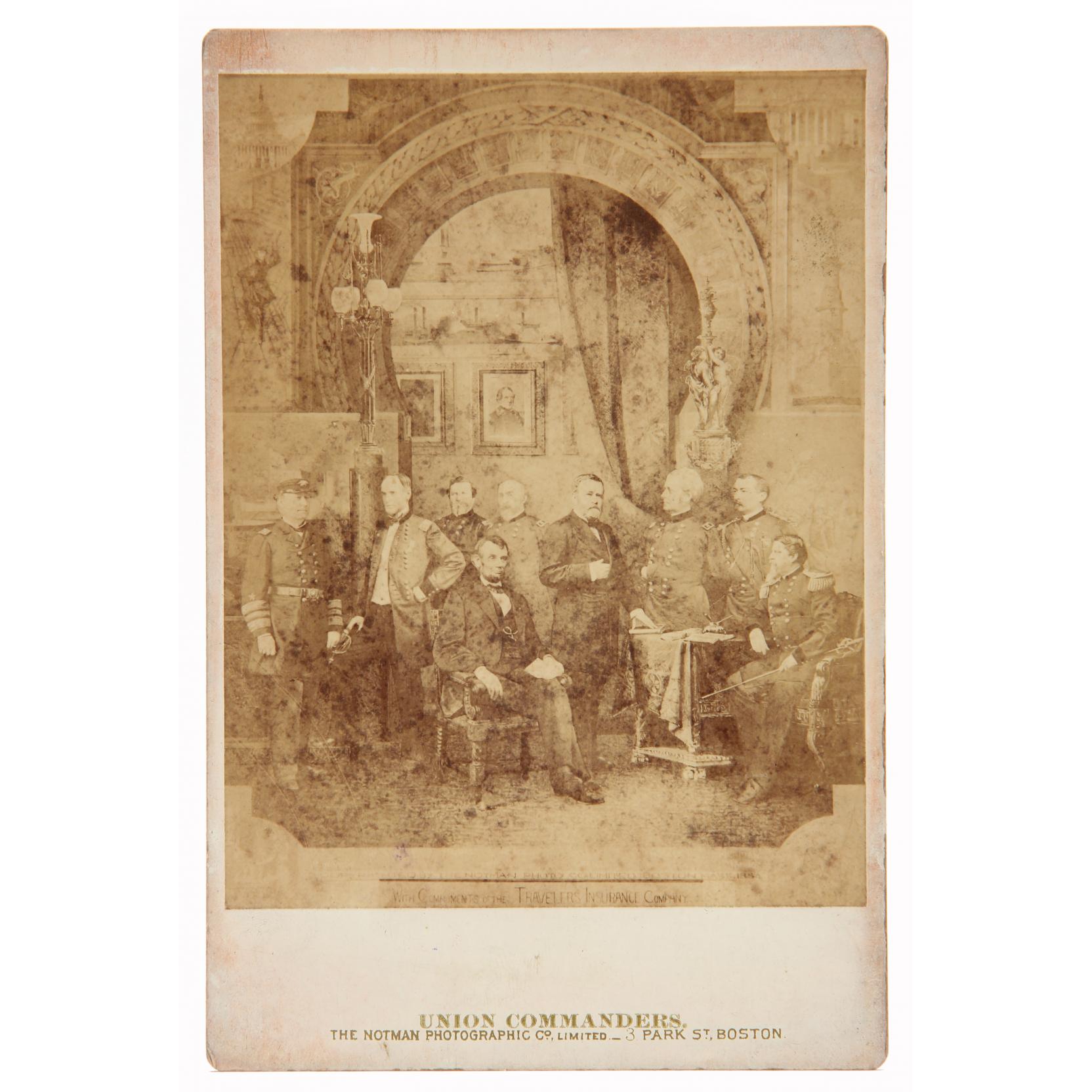 Appraisal: Rare Cabinet Card With Composite Image of the Union High