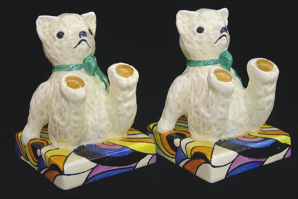 Appraisal: Rare pair of Fantasque 'Swirls' Teddy Bear bookends shape no