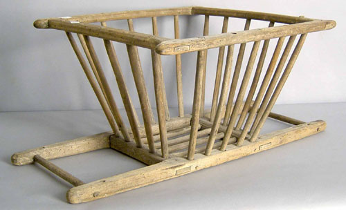 Appraisal: Windsor cheese basket th c with attached ladder