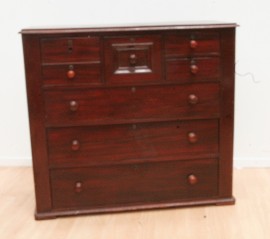 Appraisal: A th century stained pine chest of drawers cm wide