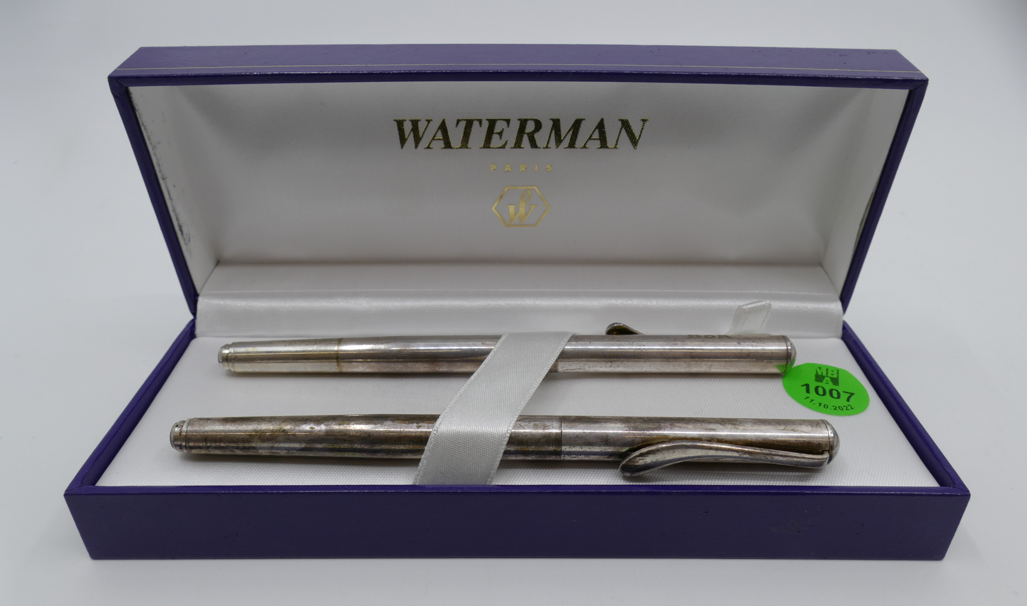 Appraisal: pc Sterling Ballpoint Pens '' - in Waterman pen box