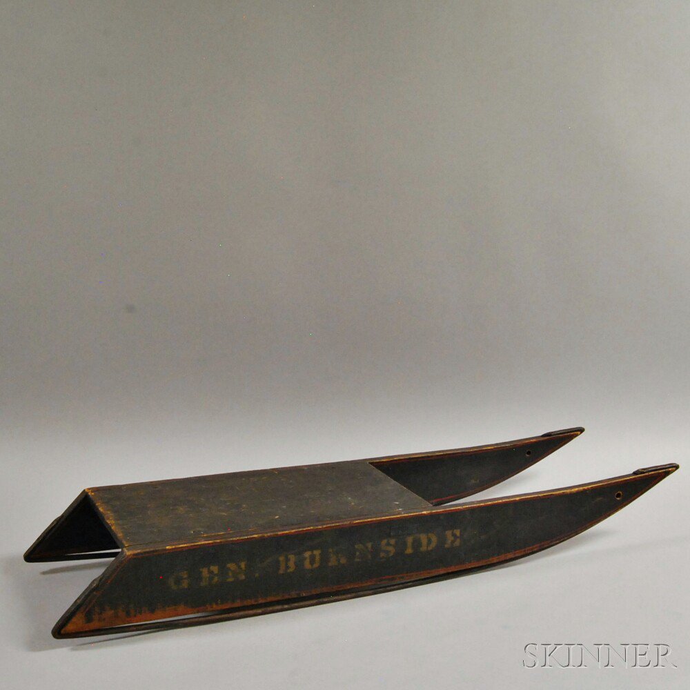 Appraisal: Black-painted and Stenciled General Burnside Sled late th century the