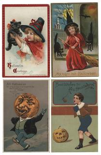 Appraisal: Seven Halloween Postcards Germany s s Seven different German examples