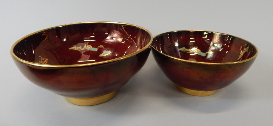 Appraisal: Two Carlton Ware bowls each decorated with raised enamels and