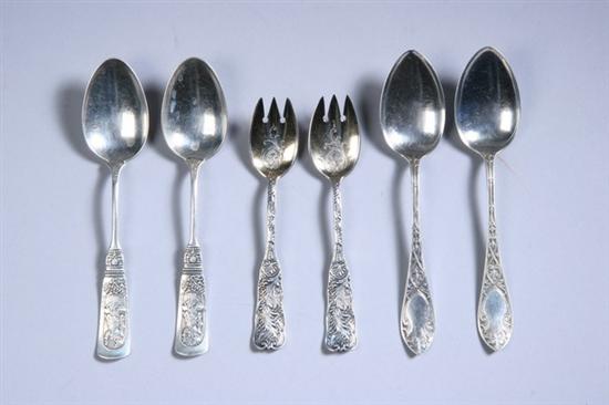 Appraisal: GORHAM STERLING SILVER TEASPOONS AND DESSERT FORKS Eleven teaspoons Fontainebleau