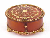 Appraisal: An Asprey gold mounted blond tortoiseshell circular box on three