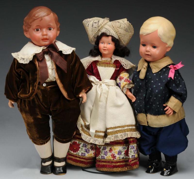 Appraisal: Lot of Celluloid Dolls Description Ca s German Turtle mark