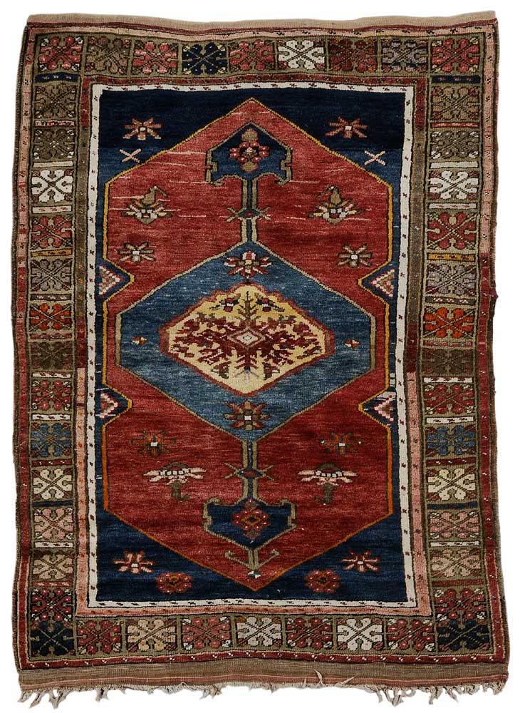 Appraisal: Turkish Rug mid th century large central medallion with pendants