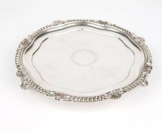 Appraisal: A George III sterling silver footed salver London with maker's