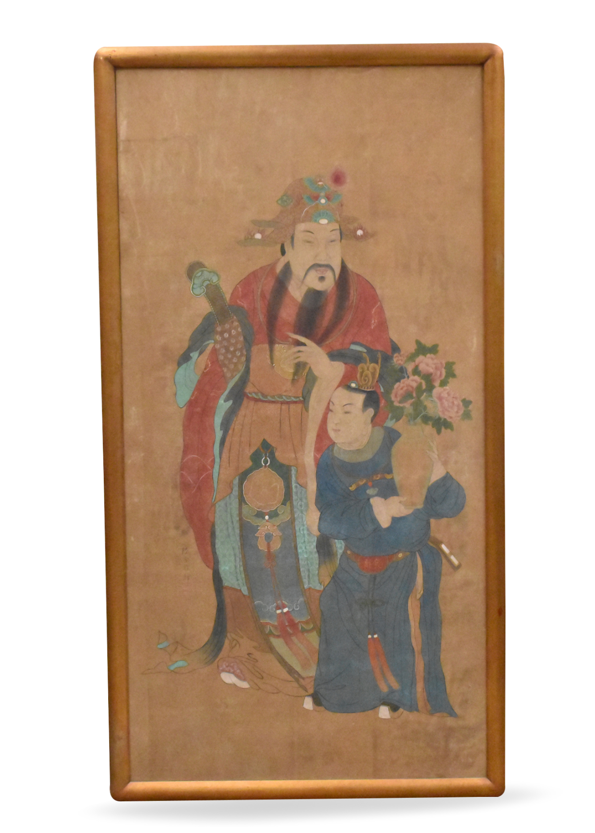 Appraisal: A Chinese painting on silk of a large and small