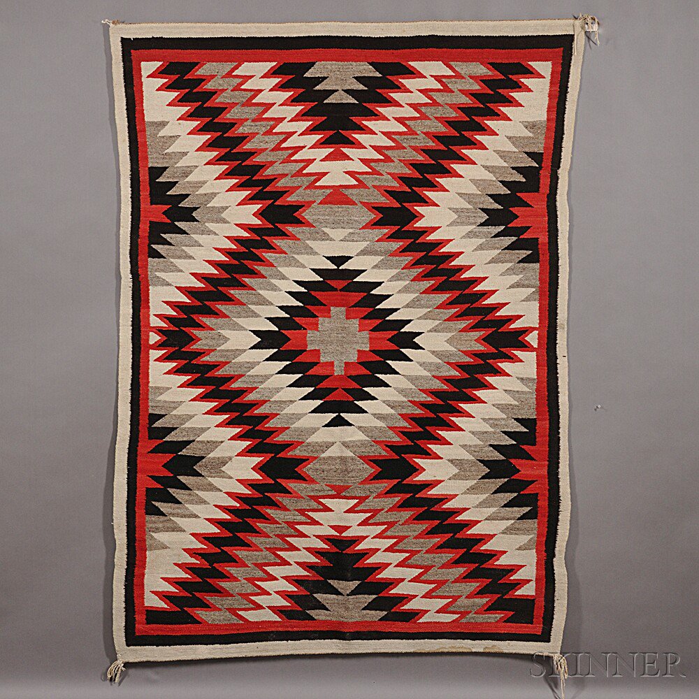 Appraisal: Navajo Eye Dazzler Rug woven with natural and synthetic dyed