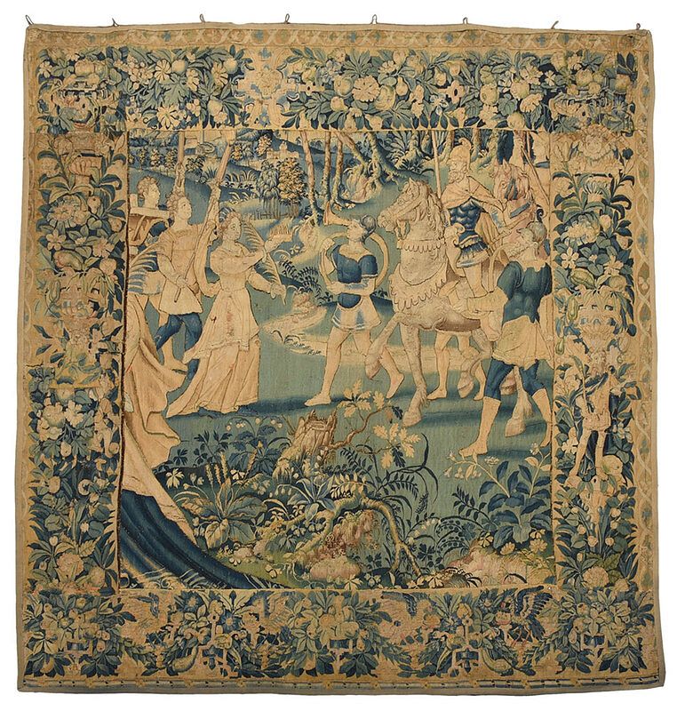 Appraisal: Large Wool Tapestry of a Victory Celebration th century continental