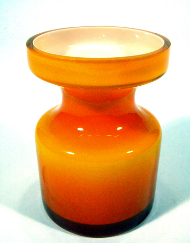 Appraisal: Holmeguard style orange and clear glass vase cm high