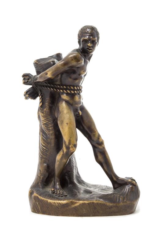 Appraisal: Sale Lot A Continental Bronze Figure depicting a man tied