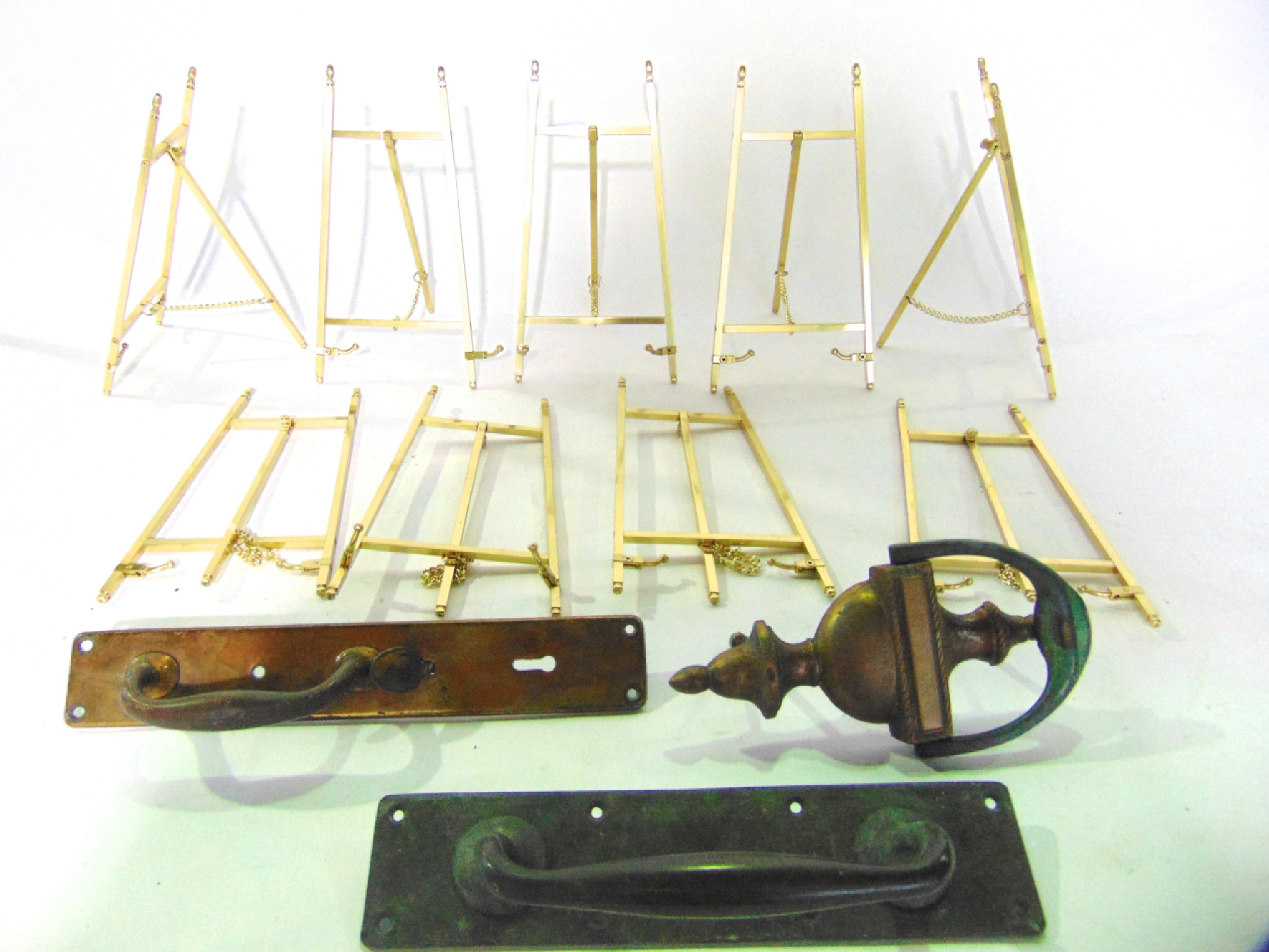 Appraisal: Eight adjusting miniature brass easels each cm tall approx together