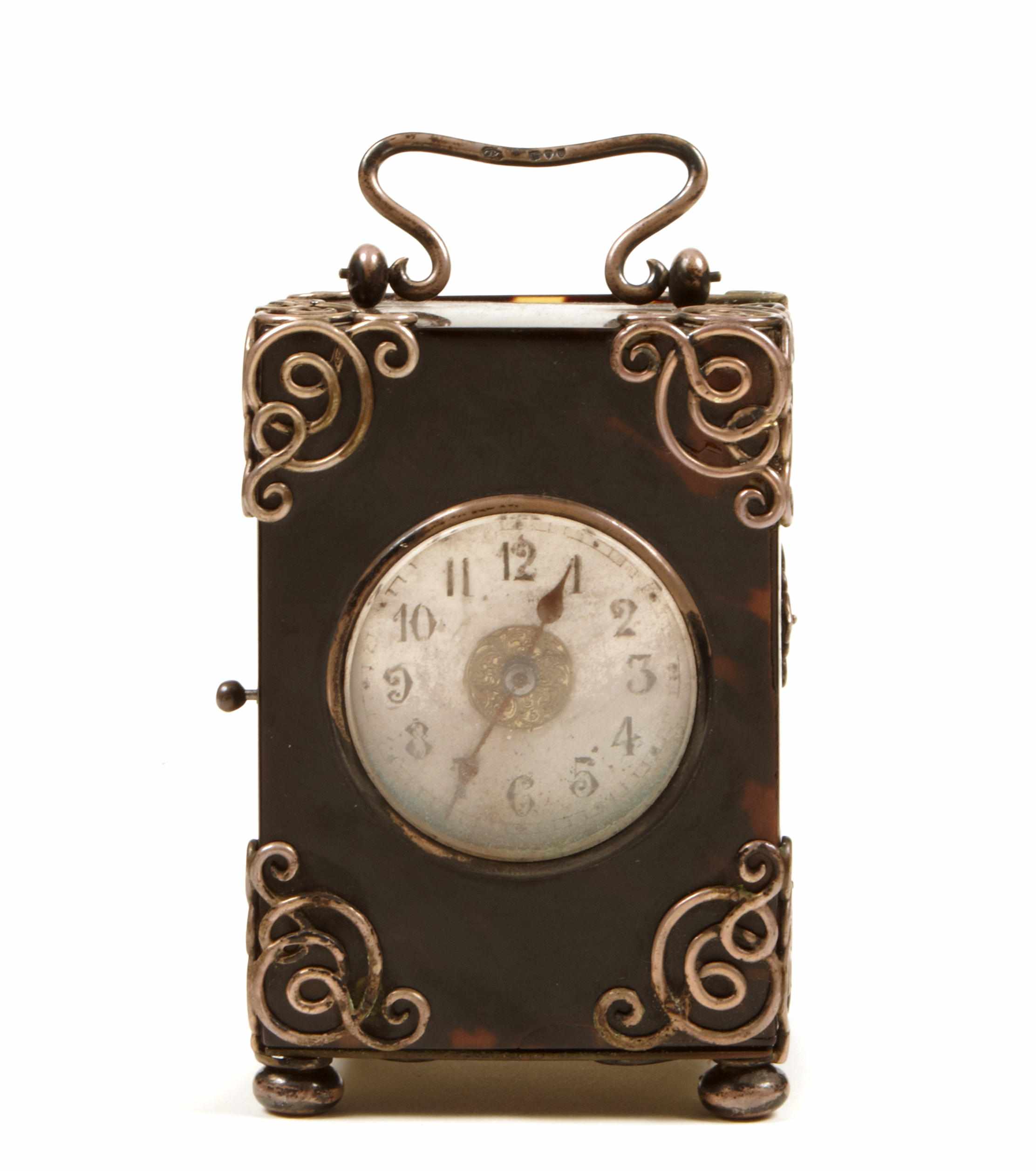 Appraisal: A Victorian silver mounted tortoiseshell carriage clock with French twin