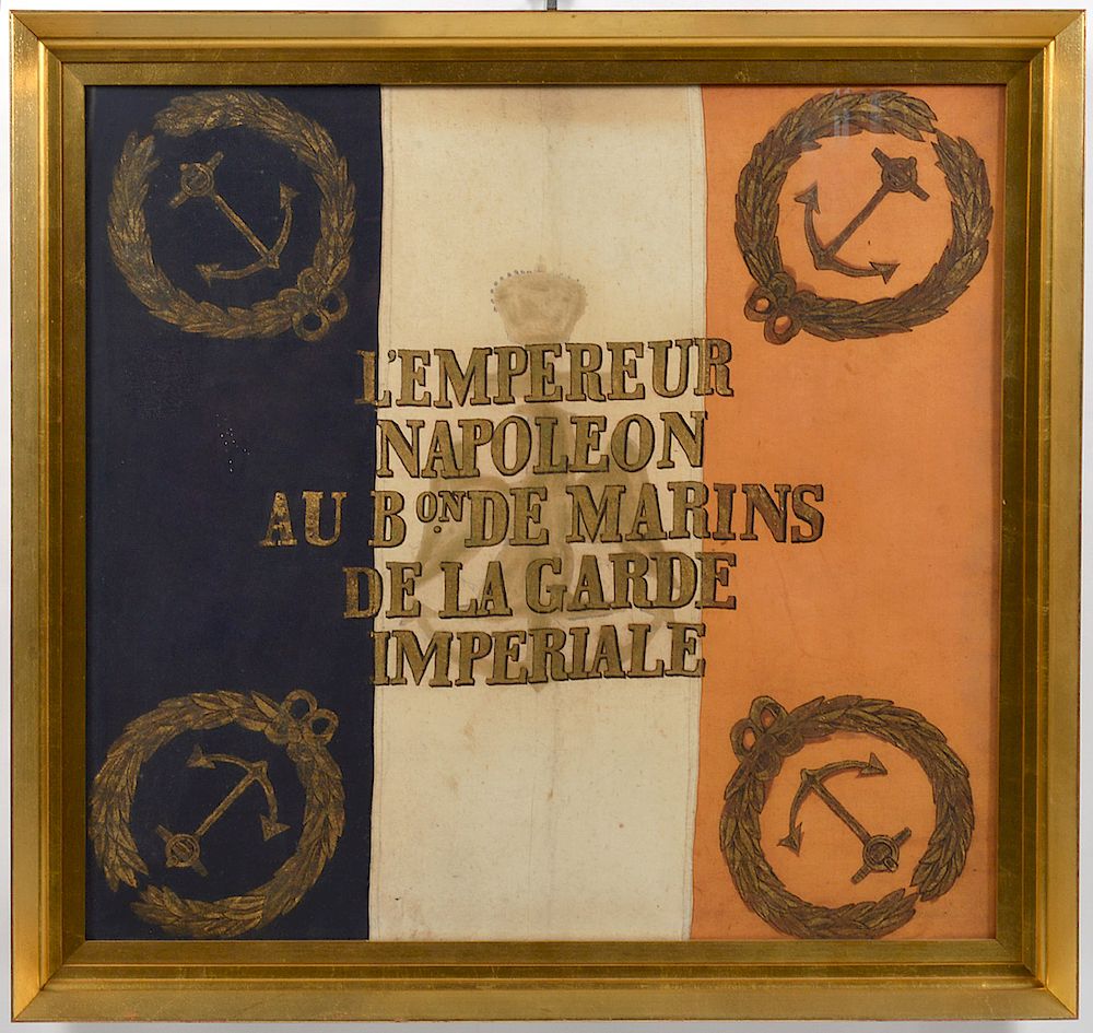 Appraisal: Napoleon Imperial Marine Guard Original Flag Emperor Napoleon Imperial Marine