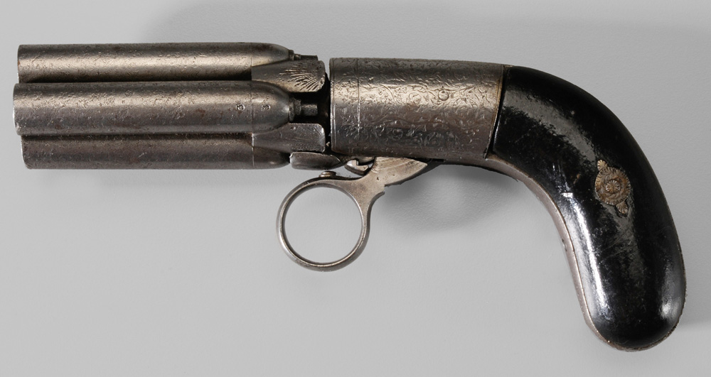 Appraisal: Belgian Pepper Box Pistol cal four - in barrels marked