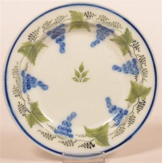 Appraisal: Leeds Soft Paste Grape and Leaf Toddy Plate Leeds Soft