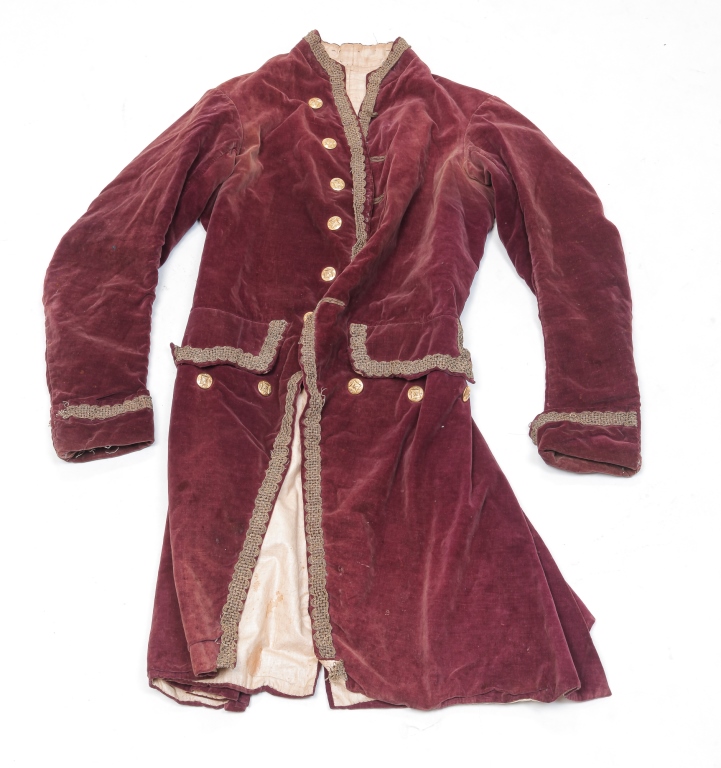 Appraisal: AMERICAN HOUSE SERVANT'S JACKET Mid th century Southern maroon silk