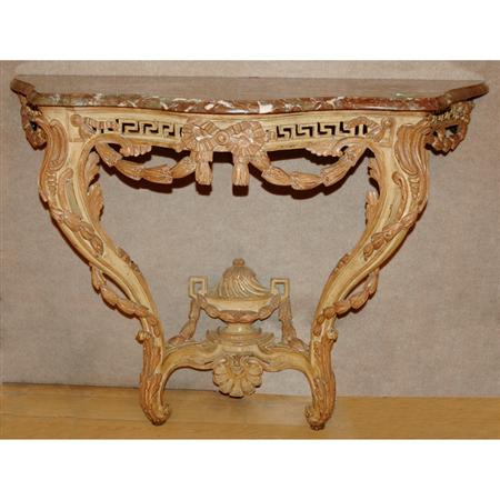 Appraisal: Transitional Louis XV XVI Style Painted Wood Console Estimate -