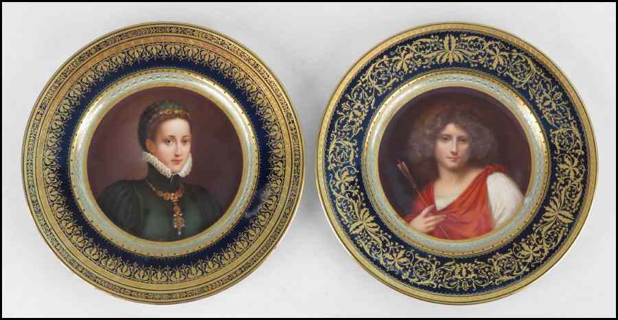 Appraisal: ROYAL VIENNA STYLE FISCHER AND MIEG PORCELAIN PORTRAIT PLATE Depicting