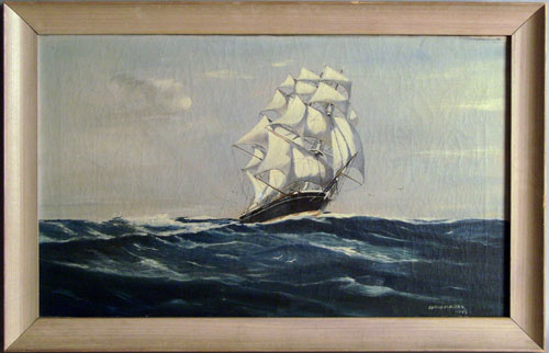 Appraisal: Captain Baynard Fish Foulke American - oil on canvas ship