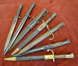 Appraisal: Six various early th century bayonets with scabbards