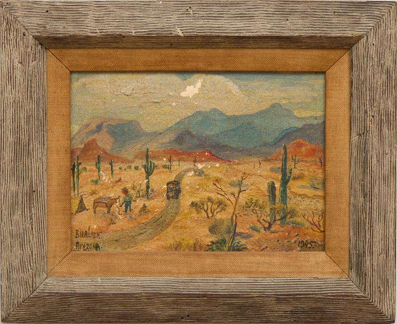 Appraisal: DAVID BURLIUK - ARIZONA Oil on canvas signed 'Burliuk' and