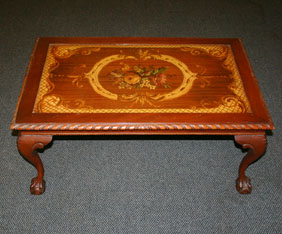 Appraisal: Hand painted floral decoration on cocktail table with cabriole legs