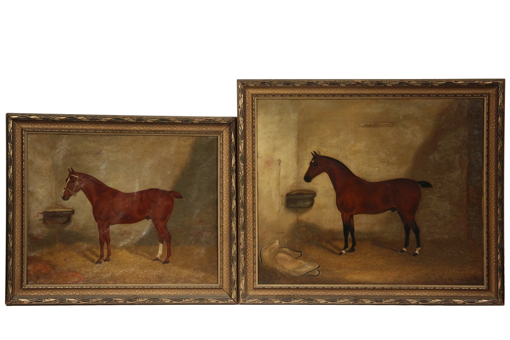 Appraisal: F C CLIFTON th c English - Two Equestrian Thoroughbred