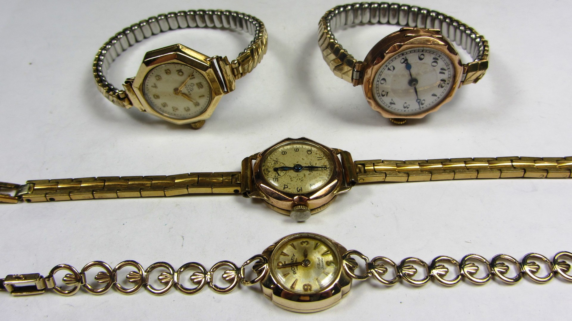 Appraisal: A ladies ct gold Rotary bracelet wristwatch the signed silvered