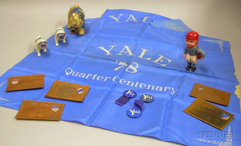 Appraisal: Group of Vintage Yale University Novelty Items a painted celluloid