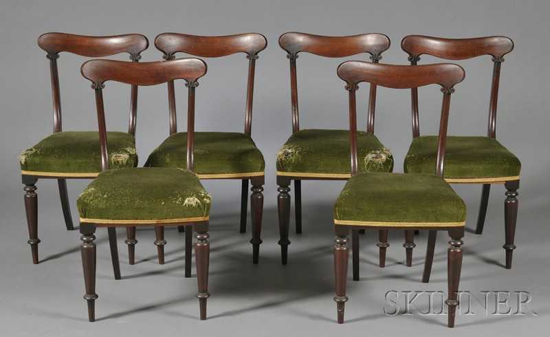 Appraisal: Set of Six Irish Classical Mahogany Dining Chairs c each